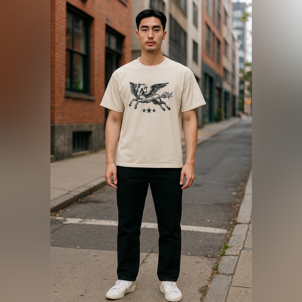 👕 Pacsun Men’s Graphic Tee – Mythical Pegasus Design Men’s Size Small